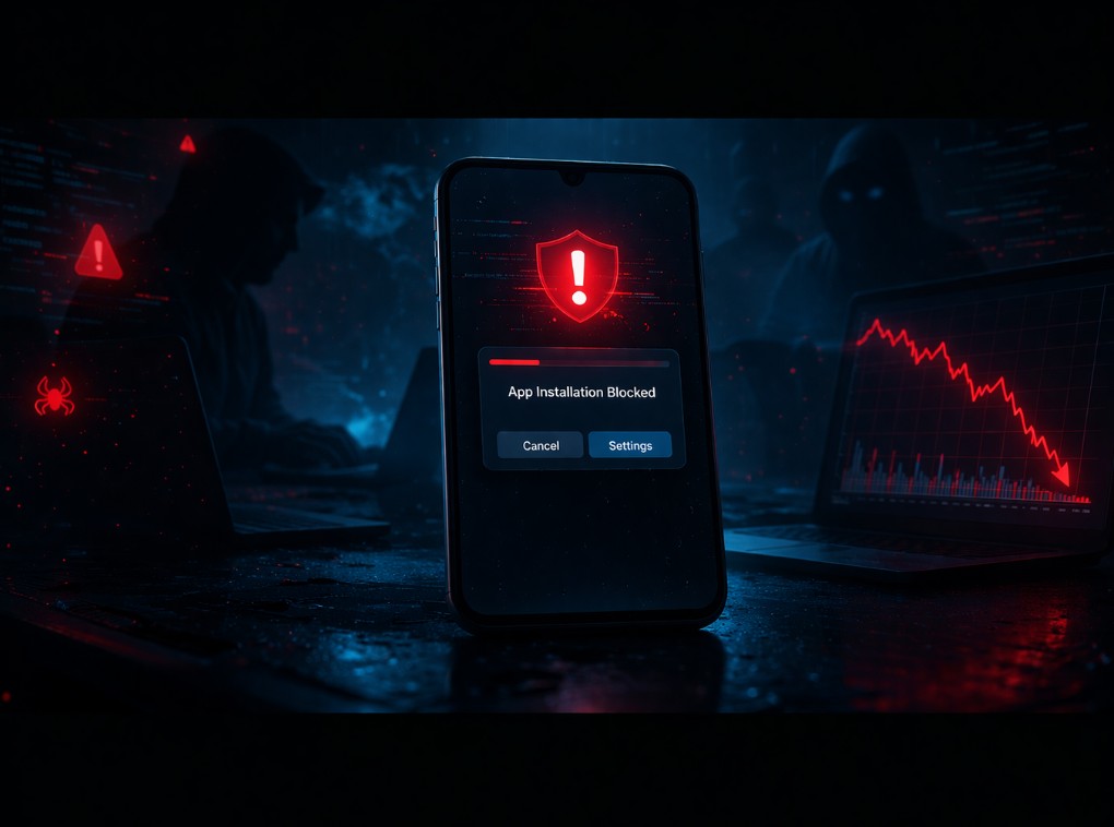 Android sideloading app installation blocked security warning showing new Google protection against unverified developers