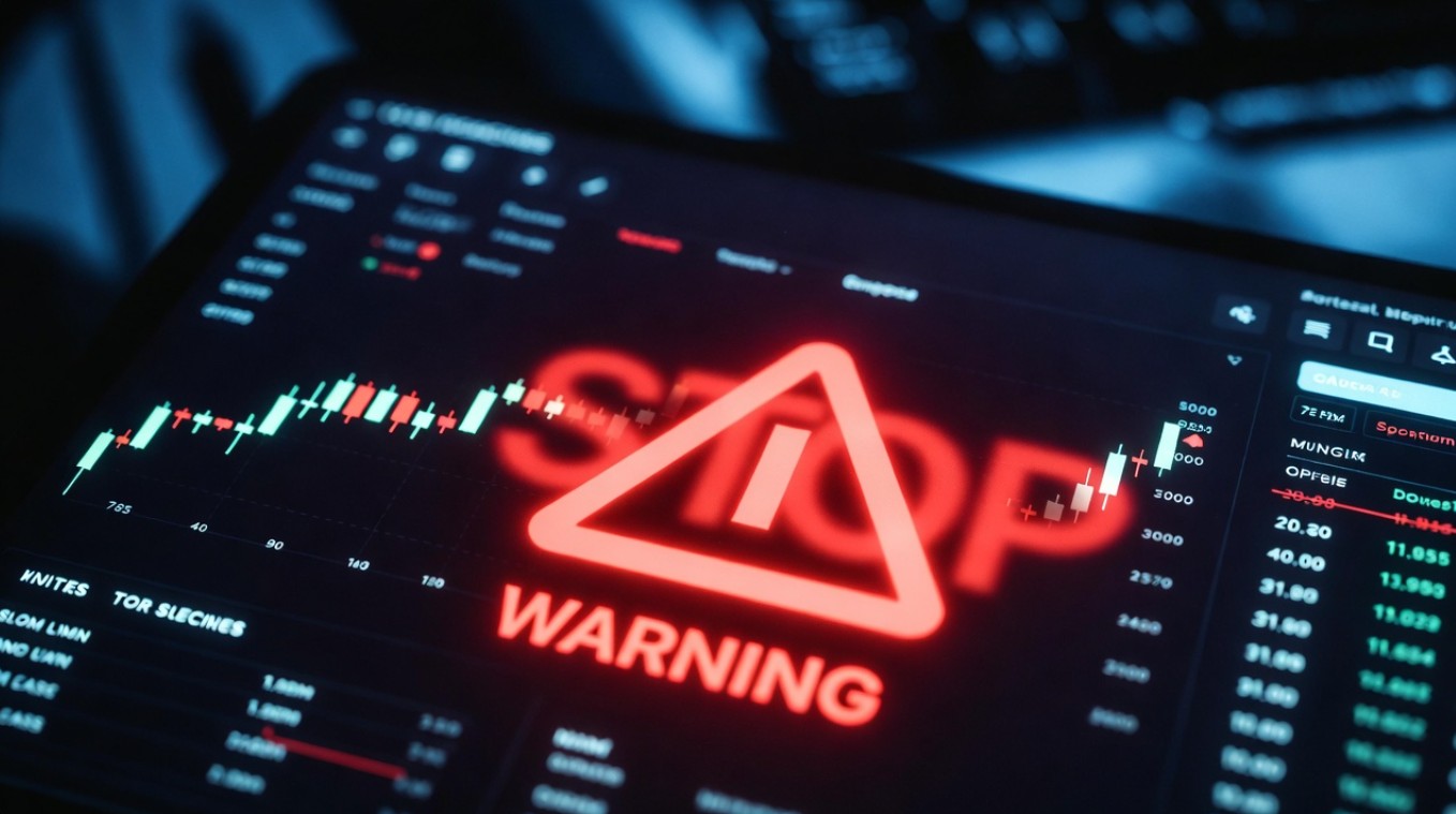 KuCoin Dubai banned crypto exchange warning alert trading interface red stop signal